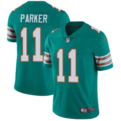 Nike Miami Dolphins 11 DeVante Parker Aqua Green Alternate Youth Stitched NFL Vapor Untouchable Limited Jersey